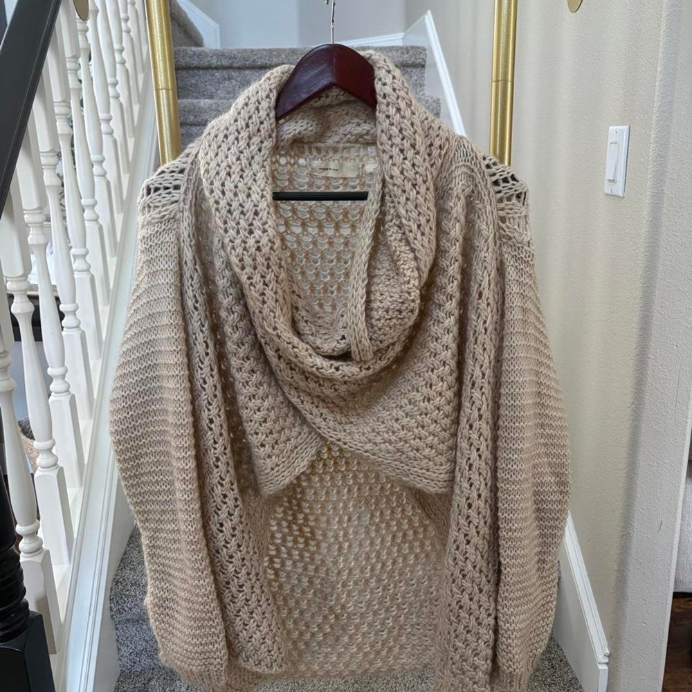 Sleeping on snow fisherman chunky heritage cowl neck wrap textured sweater